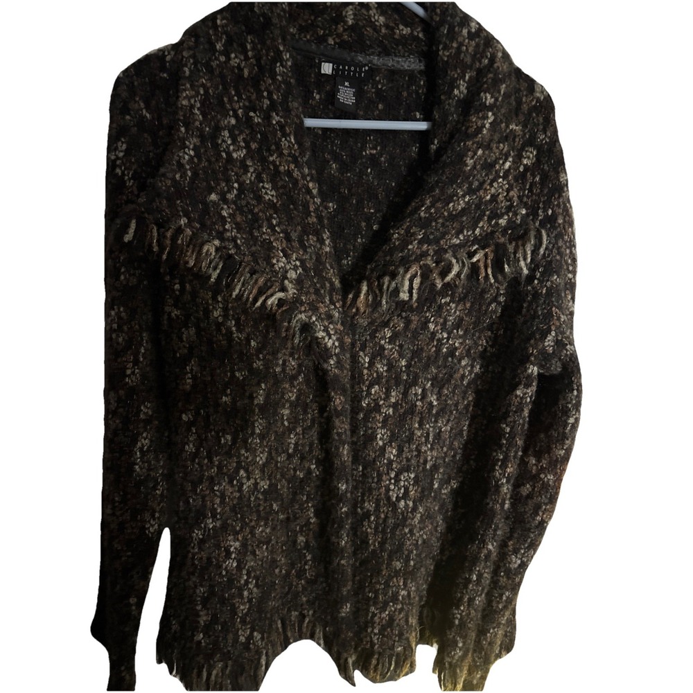 Carole Little‎ XL  Women's Wool Sweater Cardigan Jacket Top  Button  Chunky Knit